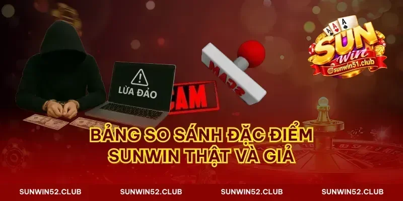 Bảng so sánh đặc điểm Sunwin thật và giả